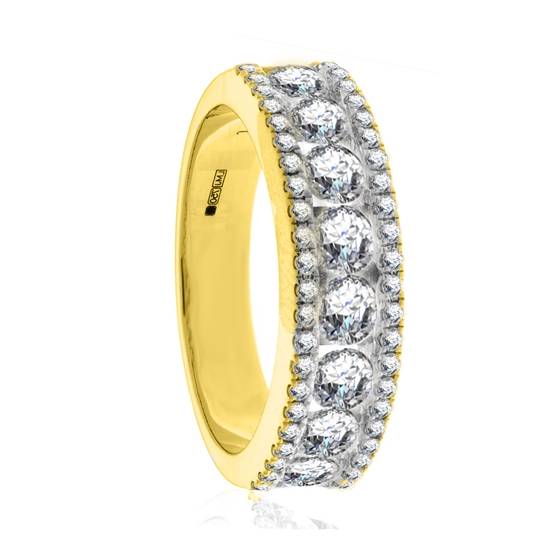 0.35ct VS/E-F Elegant Round Natural Diamond Multi Row Dress Ring