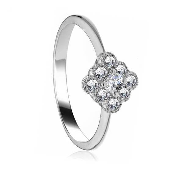 0.40ct VS/F-G Elegant Round Natural Diamond Cluster Ring