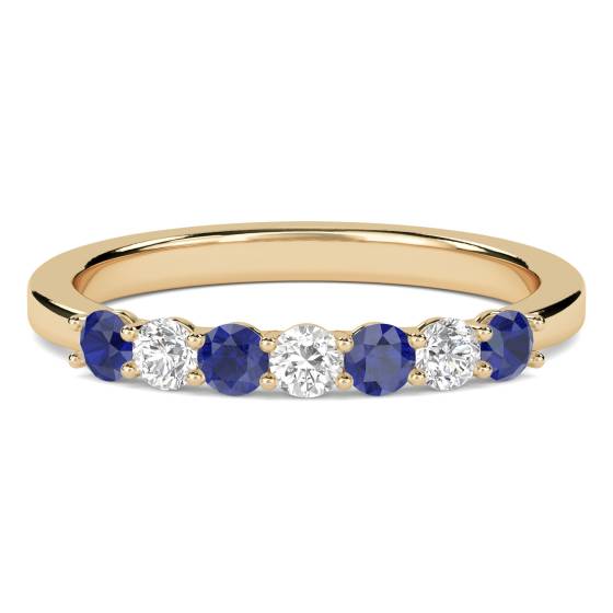 0.85ct VS/EF Blue Sapphire and Diamond Eternity Ring