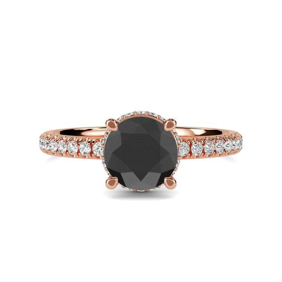 Black Diamond Shoulder Set Ring