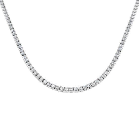 4.73ct SI2/G Round cut Natural Diamond Tennis Necklace in 18k White Gold