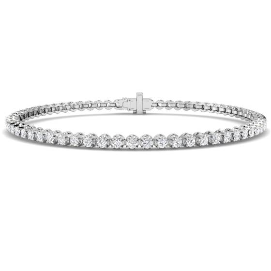 1.92ct SI2/G Round cut Natural Diamonds Tennis Bracelet in 9k White Gold