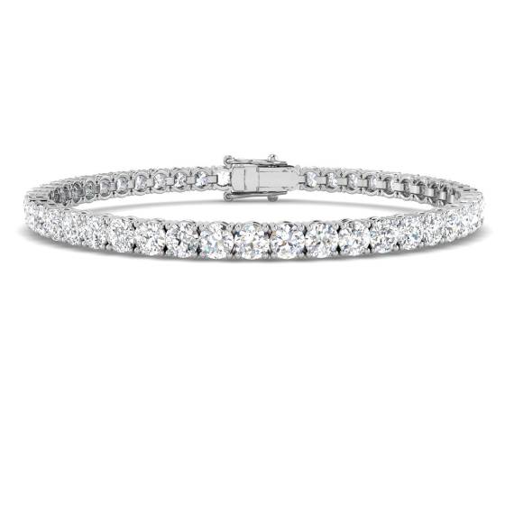 8.97ct SI1/G Round cut Natural Diamonds Tennis Bracelet in 18k White Gold