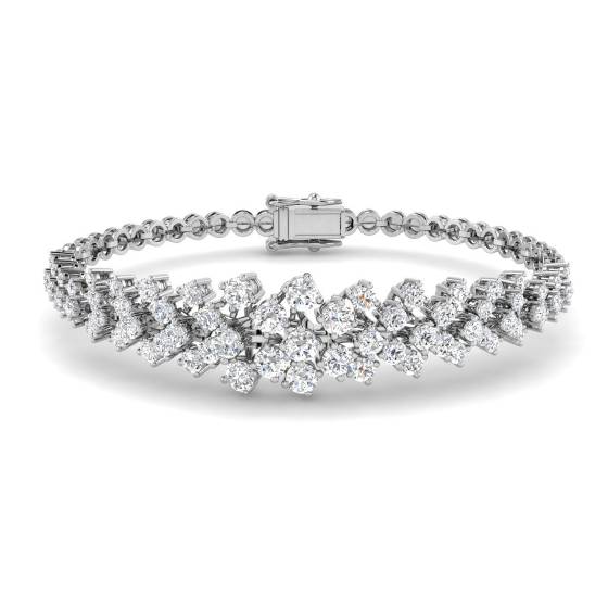 2.39ct SI2/G Round cut Natural Diamonds Designer Bracelet in 18k White Gold