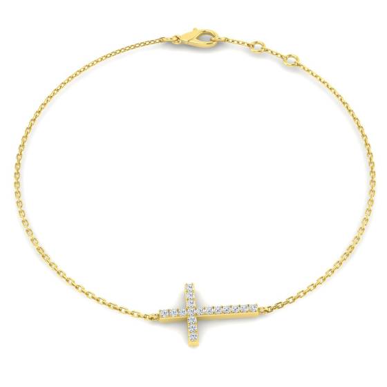 0.10ct SI1/G Round cut Natural Diamonds Designer Bracelet in 9k Yellow Gold