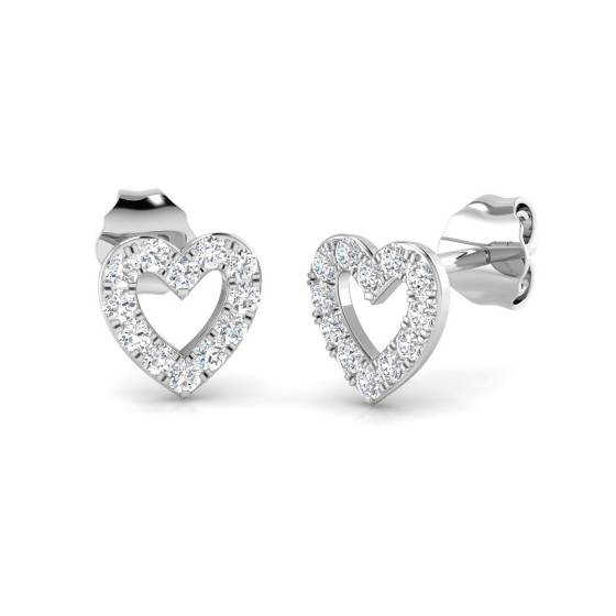0.21ct I1/G Round cut Natural Diamond Cluster Earrings in 9k White Gold