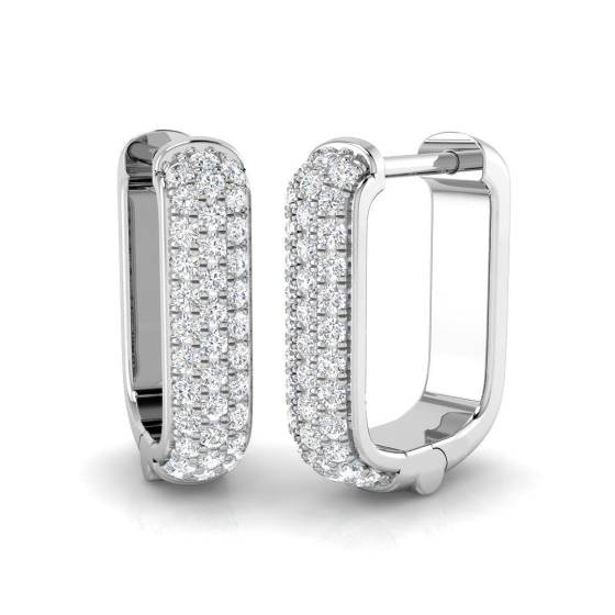 0.29ct SI2/G Round cut Natural Diamond Hoop Earrings in 9k White Gold