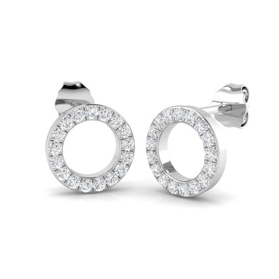 0.30ct VS/F Round cut Labgrown Diamond Cluster Earrings in 18k White Gold