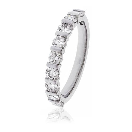 0.50ct VS/E-F Round cut Natural Diamond Half Eternity Ring