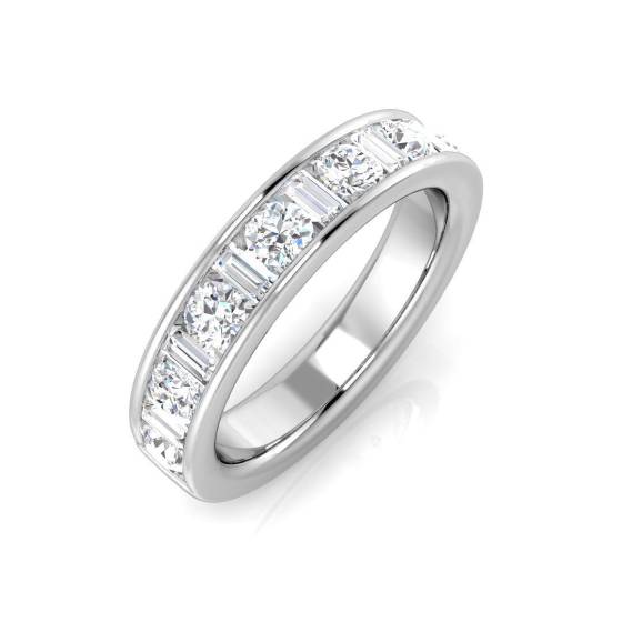 1.06ct SI1/G Round cut Natural Diamond Half Eternity Ring in Platinum