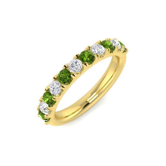 0.73ct SI2/G Round cut Peridot Gemstone Ring in 9k Yellow Gold