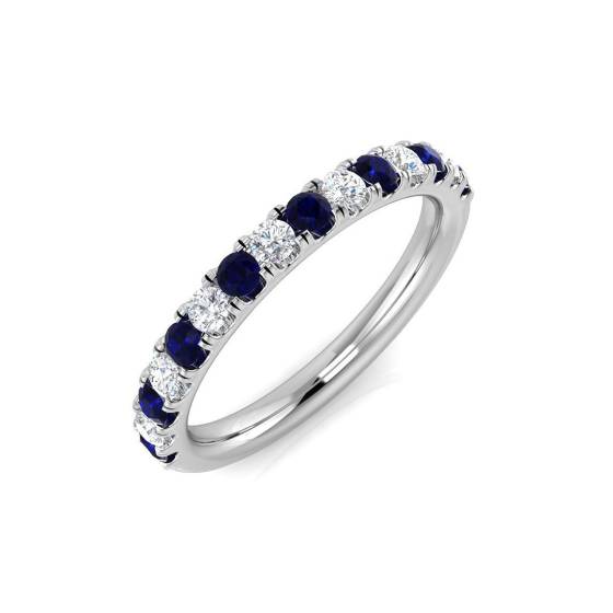 0.54ct SI2/G Round cut Blue Sapphire Gemstone Ring in Platinum