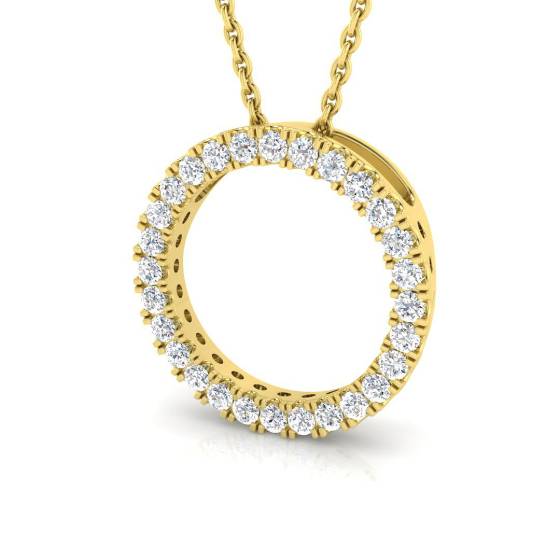 0.25ct SI2/G Round cut Natural Diamond Circle of Life Pendant in 9k Yellow Gold