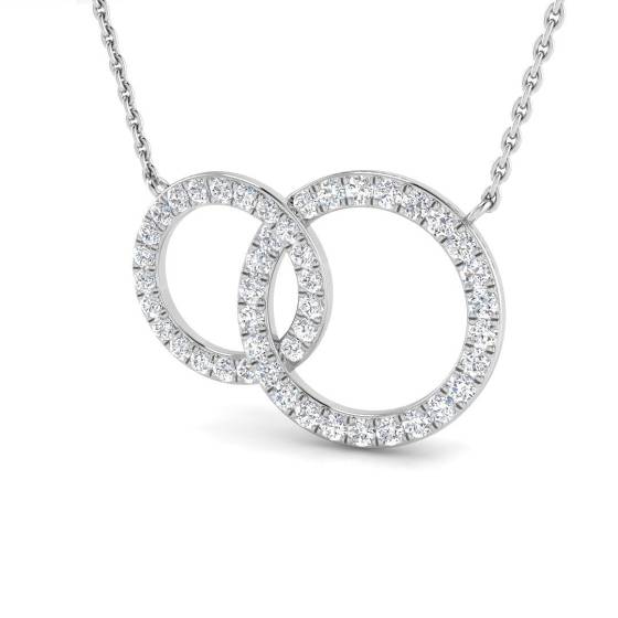 0.49ct SI2/G Round cut Natural Diamond Circle of Life Pendant in 9k White Gold