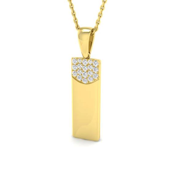 0.13ct SI2/G Round cut Natural Diamond Cluster Pendant in 18k Yellow Gold