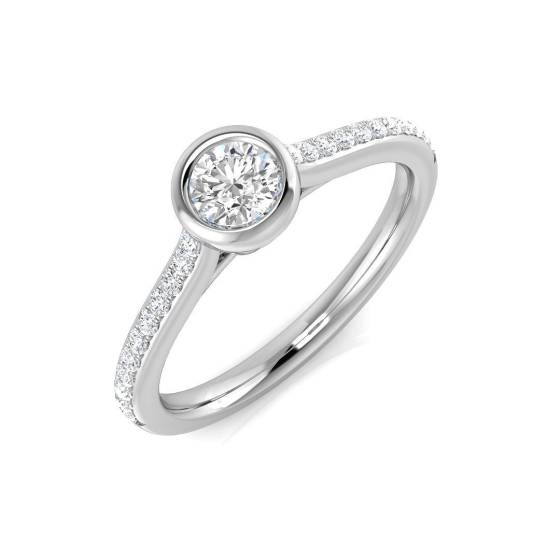 0.42ct SI2/G Round cut Natural Diamond Solitaire Engagement Ring in Platinum