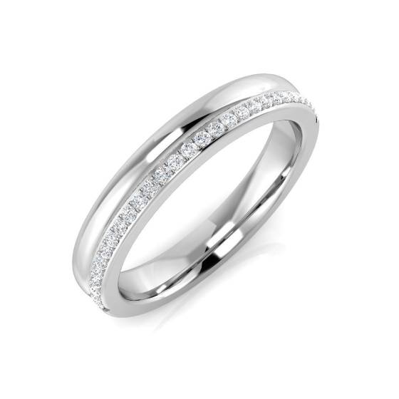 0.10ct SI1/G Round cut Natural Diamond Half Eternity Ring in Platinum
