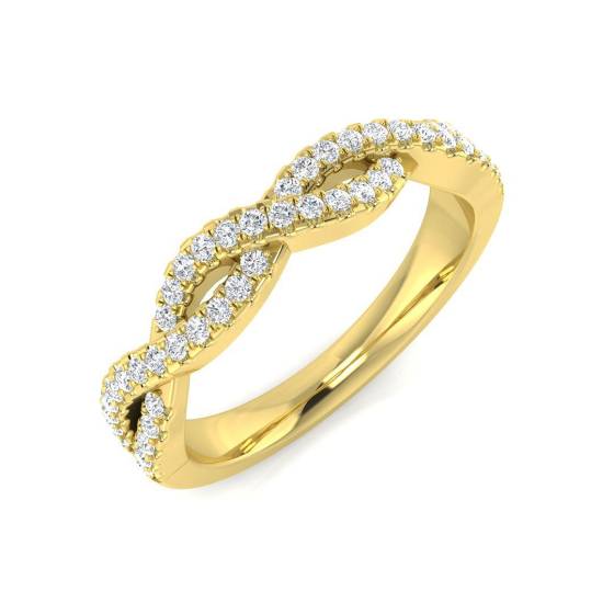 0.24ct SI2/G Round cut Natural Diamond Cluster Ring in 9k Yellow Gold