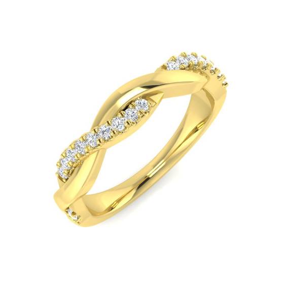 0.15ct SI2/G Round cut Natural Diamond Half Eternity Ring in 9k Yellow Gold