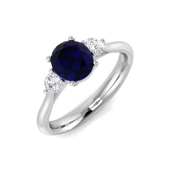 1.28ct SI2/G Oval cut Blue Sapphire Gemstone Ring in Platinum