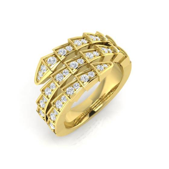0.52ct SI2/G Round cut Natural Diamond Cluster Ring in 9k Yellow Gold
