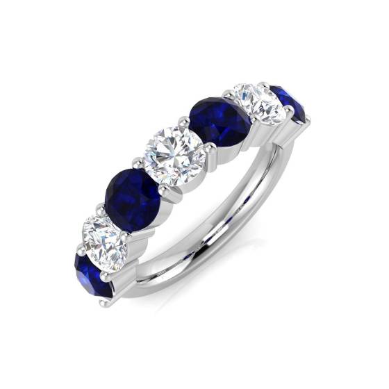 2.70ct SI2/G Round cut Blue Sapphire Gemstone Ring in Platinum