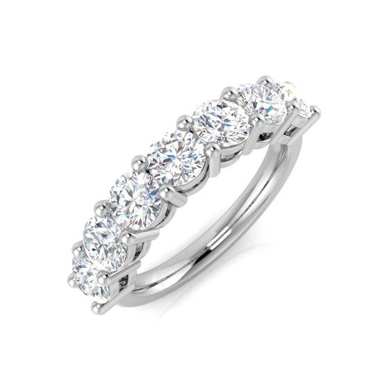 1.71ct SI2/G Round cut Natural Diamond 7 Stone Ring in Platinum