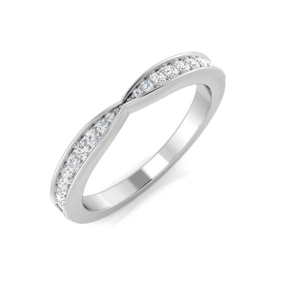 0.21ct SI1/G Round cut Natural Diamond Half Eternity Ring in Platinum