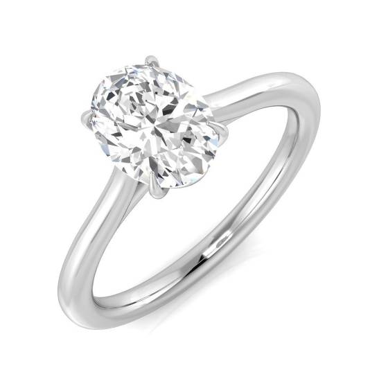 1.20ct SI2/H Oval cut Natural Diamond Solitaire Engagement Ring in Platinum