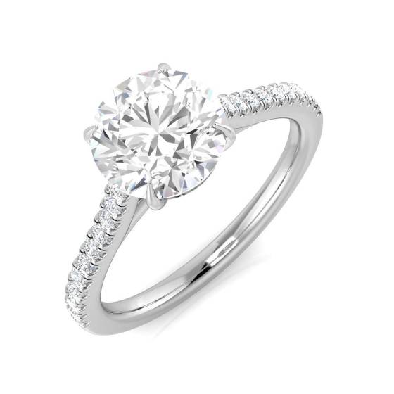 1.63ct SI1/G Round cut Natural Diamond Shoulder Set Engagement Ring in Platinum