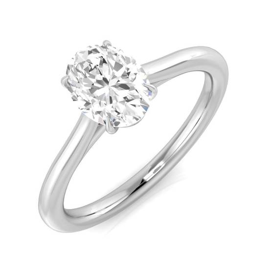 0.80ct SI2/E Oval cut Natural Diamond Solitaire Engagement Ring in Platinum
