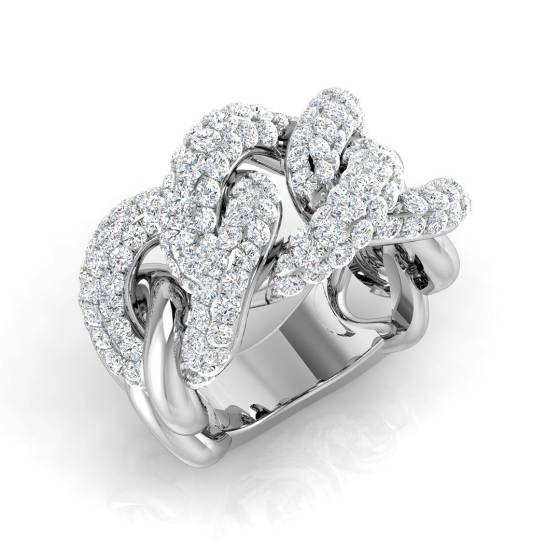 1.98ct SI1/G Round cut Natural Diamond Pave Ring in Platinum