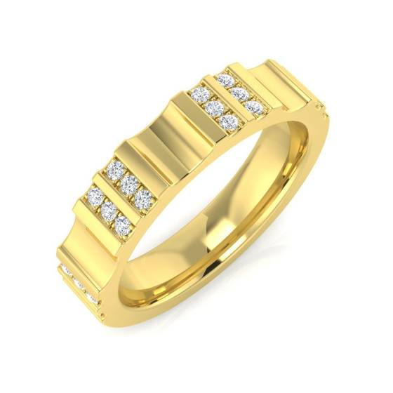 0.15ct SI2/G Round cut Natural Diamond Half Eternity Ring in 9k Yellow Gold