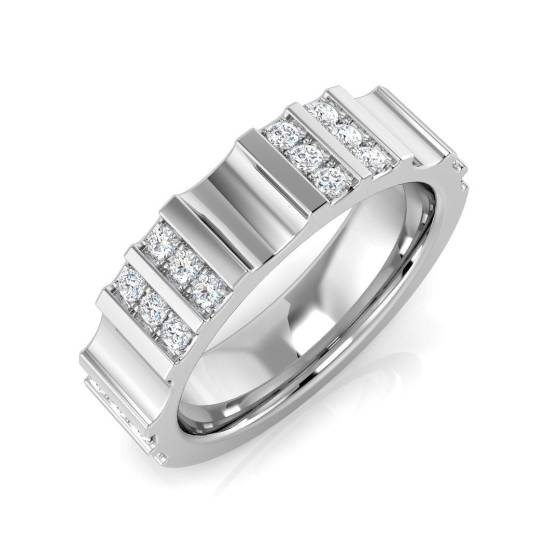 0.30ct SI2/G Round cut Natural Diamond Half Eternity Ring in 9k White Gold