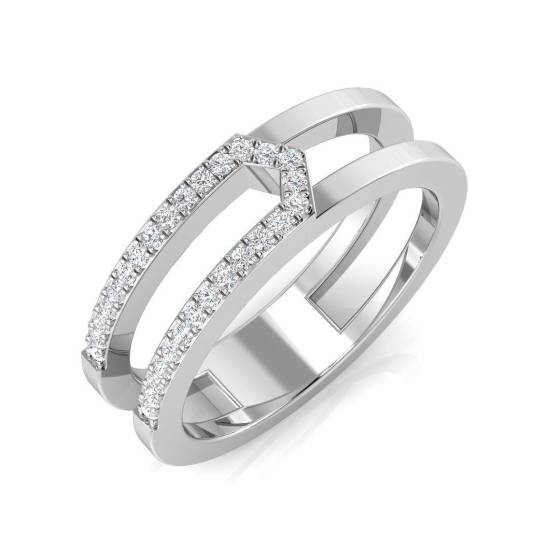 0.12ct SI2/G Round cut Natural Diamond Half Eternity Ring in Platinum