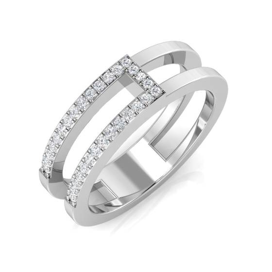 0.11ct SI2/G Round cut Natural Diamond Half Eternity Ring in Platinum