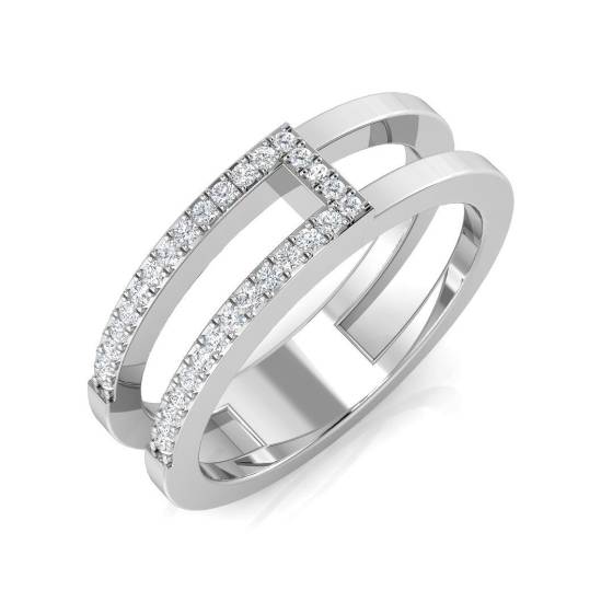 0.11ct SI2/G Round cut Natural Diamond Half Eternity Ring in Platinum