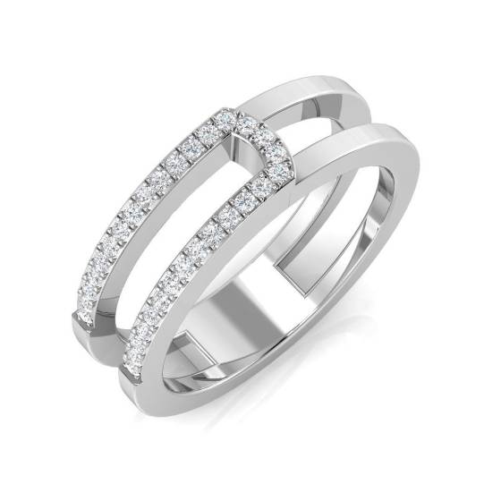 0.13ct SI2/G Round cut Natural Diamond Half Eternity Ring in Platinum
