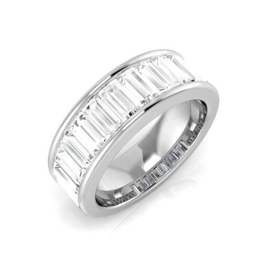 2.00ct SI1/G Baguette cut Natural Diamond Half Eternity Ring in Platinum
