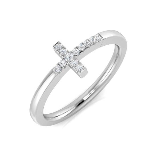 0.06ct VS/F Round cut Labgrown Diamond Cluster Ring in 9k White Gold