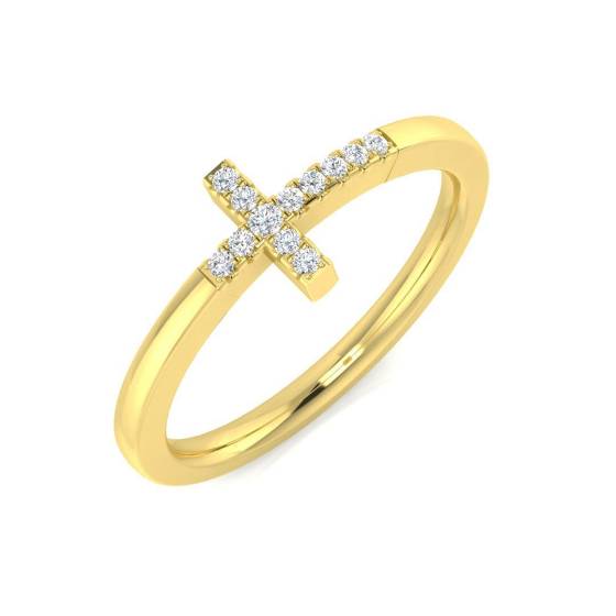 0.06ct SI2/G Round cut Natural Diamond Cluster Ring in 9k Yellow Gold