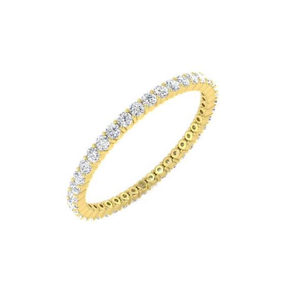 0.53ct SI1/G Round cut Natural Diamond Full Eternity Ring in 18k Yellow Gold