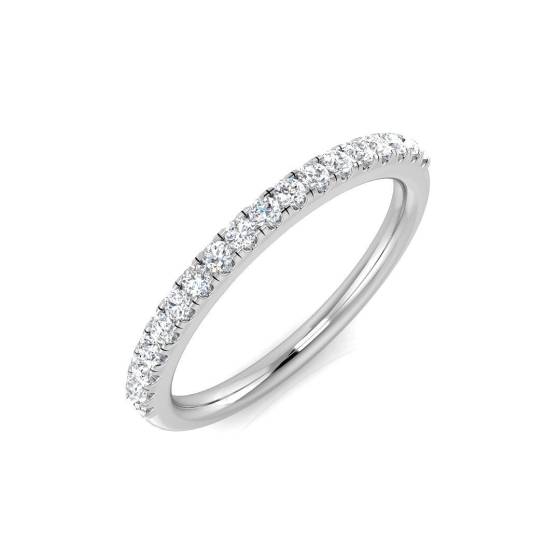 0.24ct SI1/G Round cut Natural Diamond Half Eternity Ring in Platinum