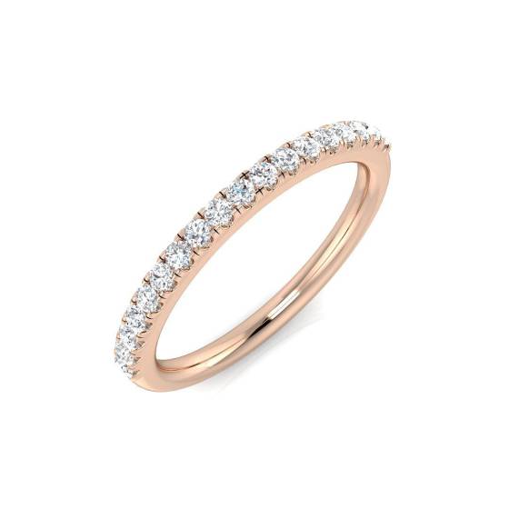 0.24ct SI2/G Round cut Natural Diamond Half Eternity Ring in 9k Rose Gold