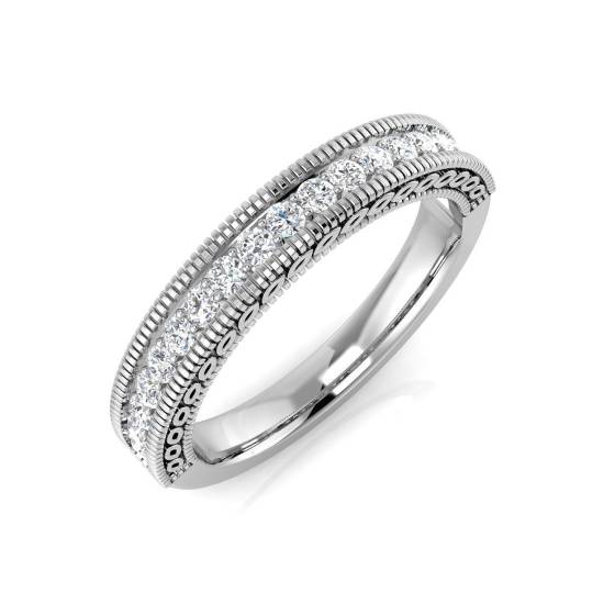 0.28ct SI1/G Round cut Natural Diamond Half Eternity Ring in Platinum