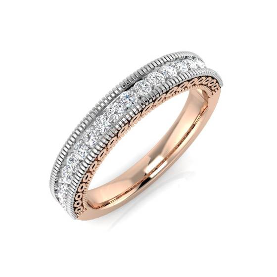 0.28ct SI2/G Round cut Natural Diamond Half Eternity Ring in 9k Rose Gold