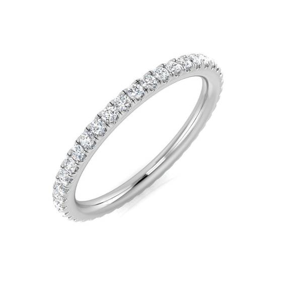 0.35ct SI1/G Round cut Natural Diamond Full Eternity Ring in Platinum