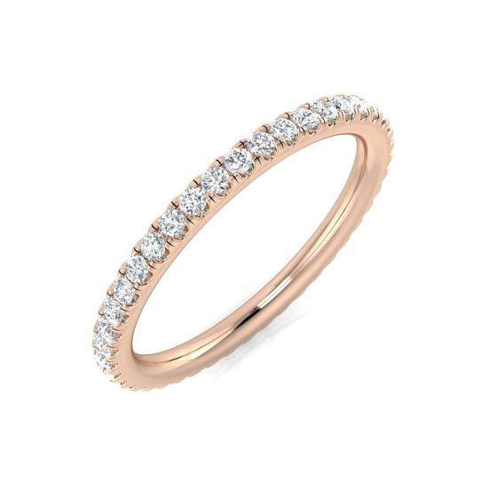 0.35ct SI1/G Round cut Natural Diamond Full Eternity Ring in 18k Rose Gold
