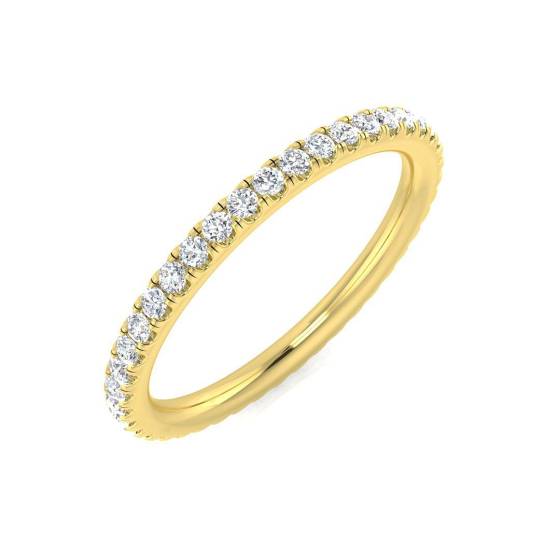 0.35ct SI1/G Round cut Natural Diamond Full Eternity Ring in 18k Yellow Gold