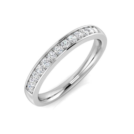 0.19ct SI1/G Round cut Natural Diamond Half Eternity Ring in Platinum